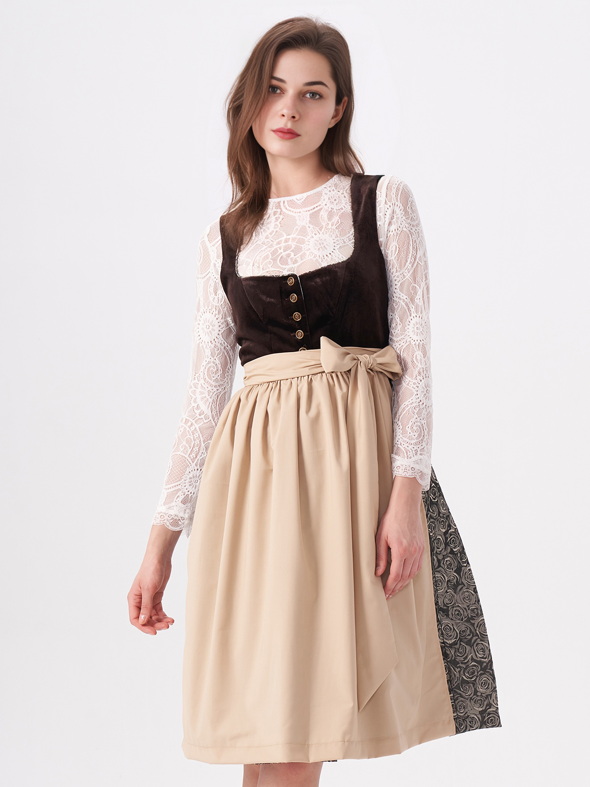 Modernes Dirndl in Braun