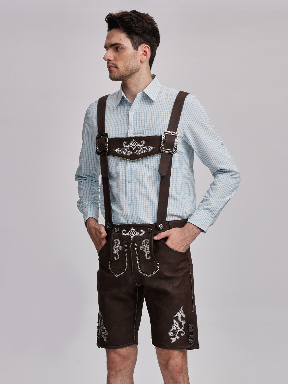 Dirndl mit halbarm Bluse in Braun