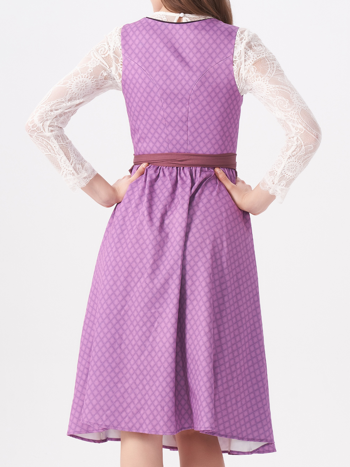 Dirndl mit geradem Ausschnitt in Lila