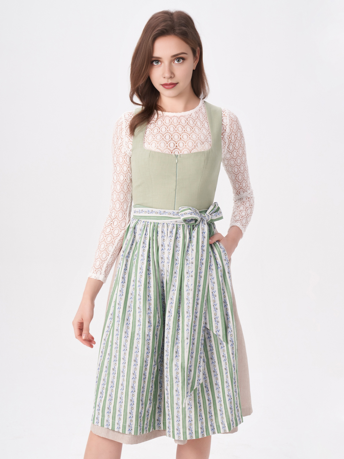 Modernes Dirndl in Grün – perfekt für den urbanen Look