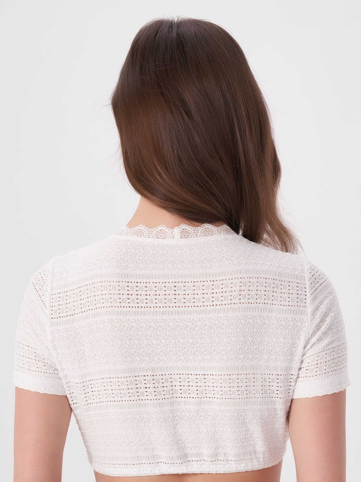 Dirndlbluse langarm transparent in Weiß