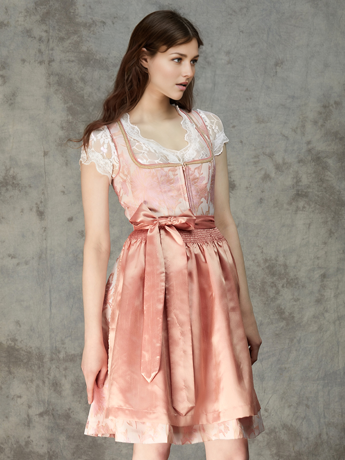 Dirndl-Bluse Langarm in Rosa